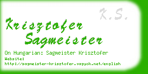 krisztofer sagmeister business card